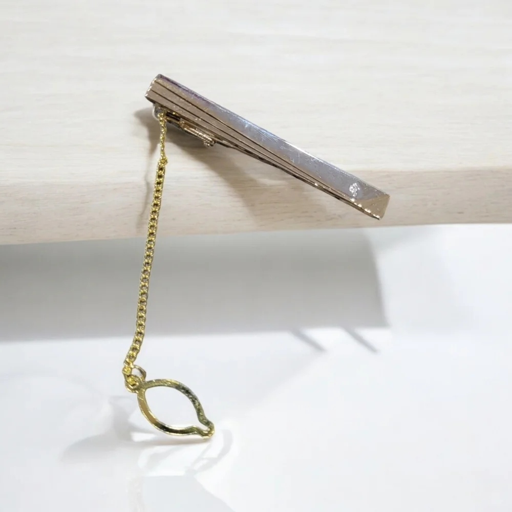 Gold and CZ Tie Clip
